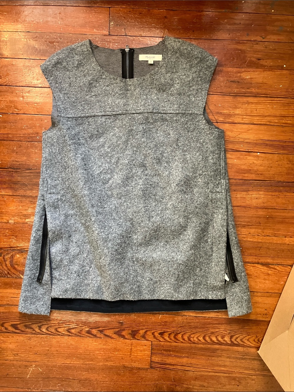 Madewell Gray Knit Sweater Vest with Side Zips